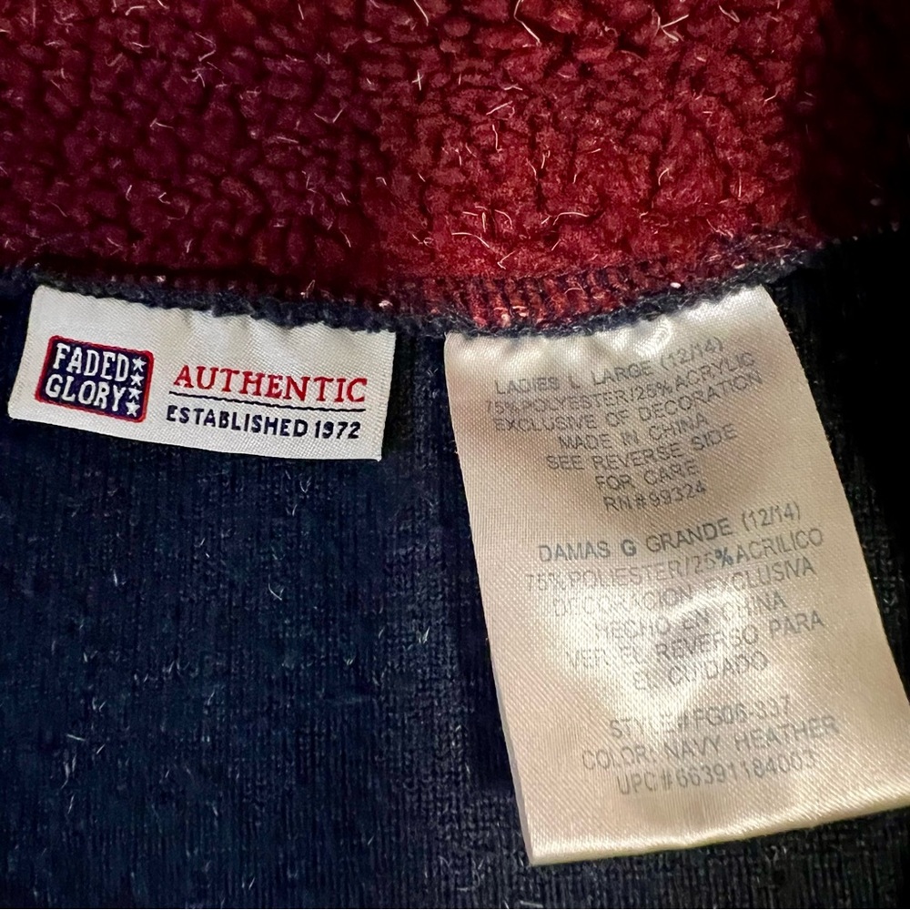 Vintage Faded Glory Ugly Holiday Fleece Zip Yarn Trim Design‎ Cozy Sweater Large - Picture 13 of 13